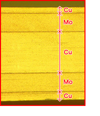 Cu-Mo-Cu一括形成技術